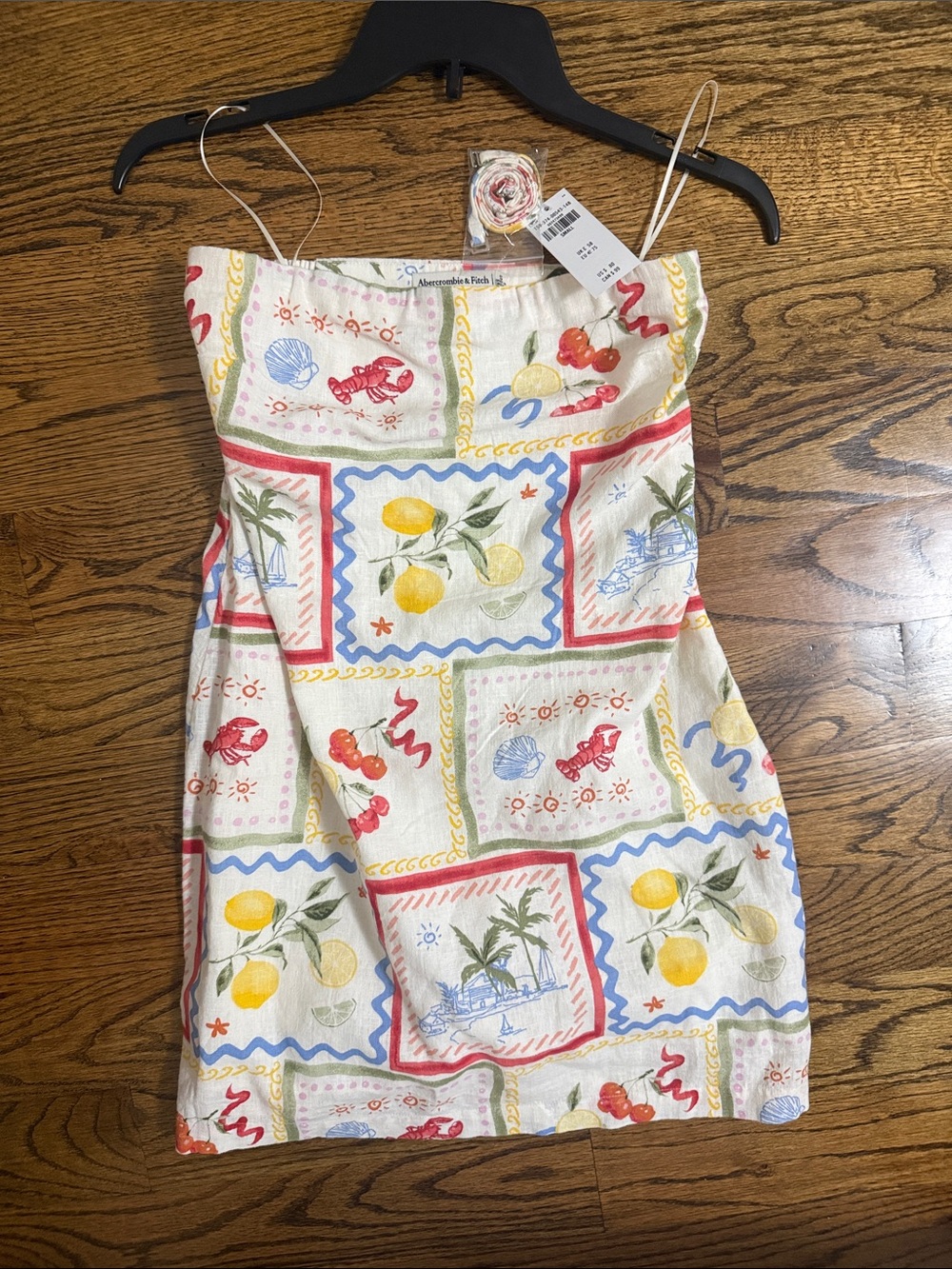 Abercrombie Coastal/Lemon Print Summer Mini Dress - Picture 2 of 4